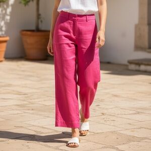 Robin Naylor Vibrant Pink Wide-Leg cropped Pants 10